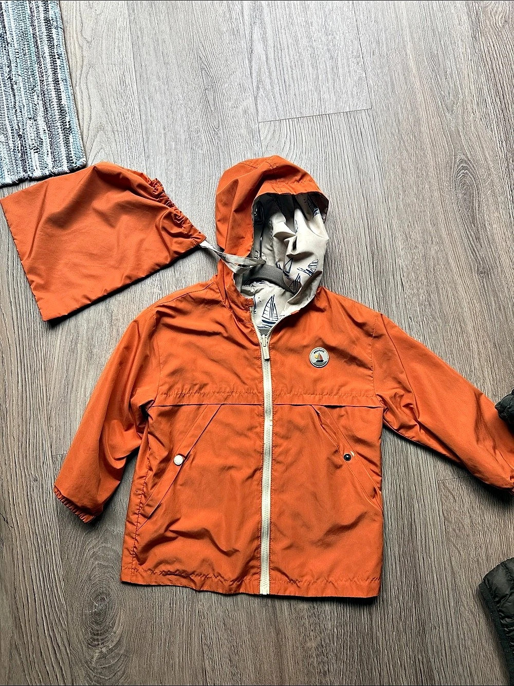 Mayoral boys 36m Orange & Blue Hooded Raincoat